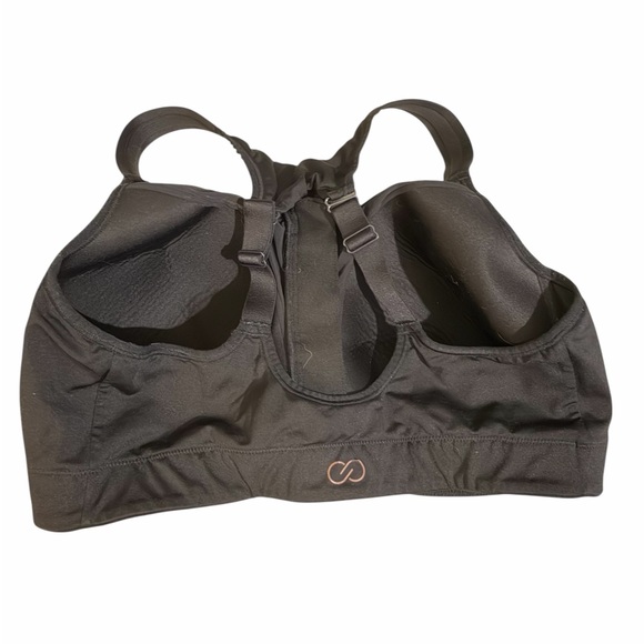 CALIA Black Front-Zip Sports Bra 38DD - Picture 2 of 3